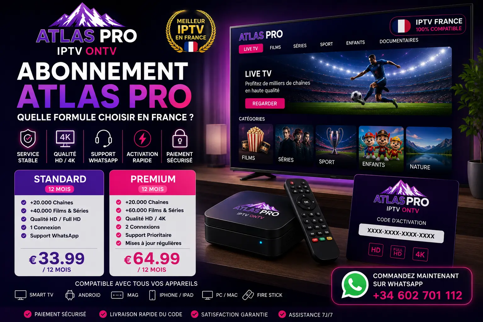 Abonnement Atlas Pro en France avec formules Standard et Premium